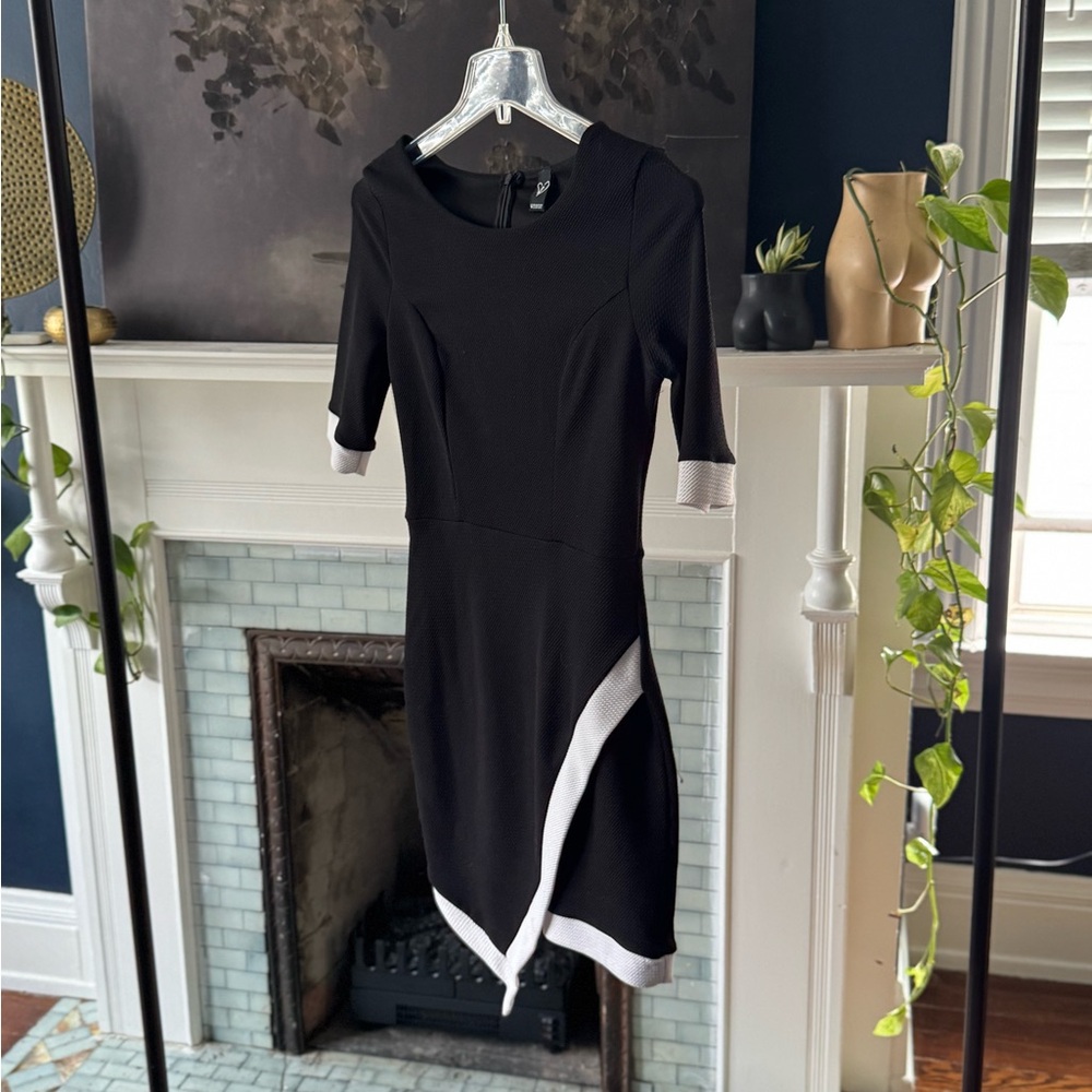 Windsor Black and White Asymmetrical Dress